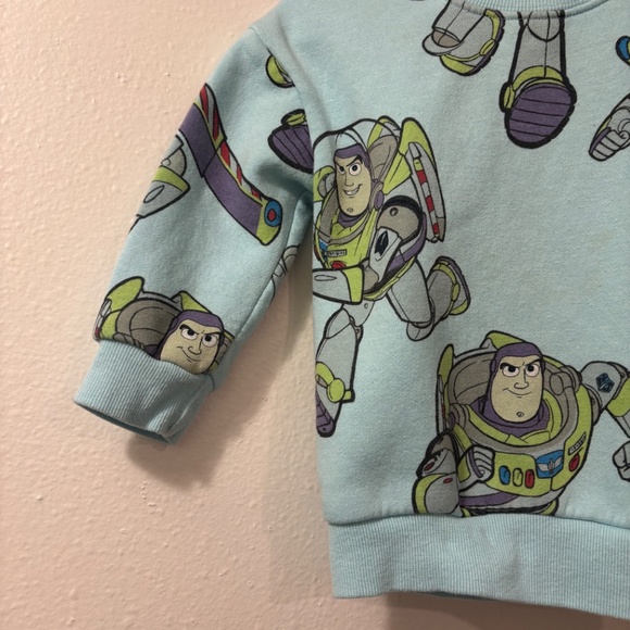 Disney Pixar Toy Story Size 2T Light Blue Buzz Lightyear Fleece Sweatshirt Pre❤️ - Picture 8 of 13